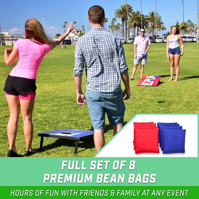 GoSports Portable Cornhole Sets, 8 Styles – Choose 4 x 2 ft or 3 x 2 ft - Boards Include 8 Bean Bags, Travel Case, and Game Rules - Image 4