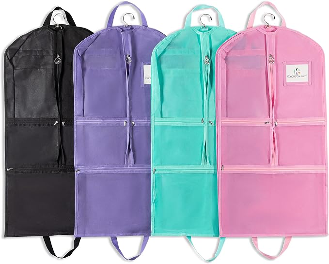 Waterproof Hanging Garment Bag 35 inch Clothes Bag with Gusset, 5 Pockets & Side Zip for Dance Costumes, Theatre, Beauty Pageants & More. Best for younger performers with small costume pieces. - Image 6