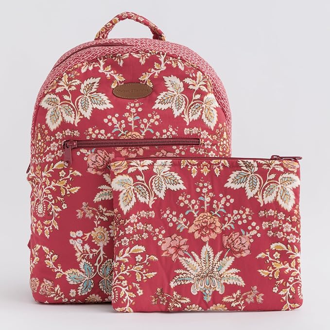 Maison d' Hermine Backpack for Women Men Cotton Shoulder Multipurpose Rucksack with Small Pouch Lightweight Multi Pocket Bag for Travel Work Beach Perfect for Spring Summer (Marquise - Red) - Image 9