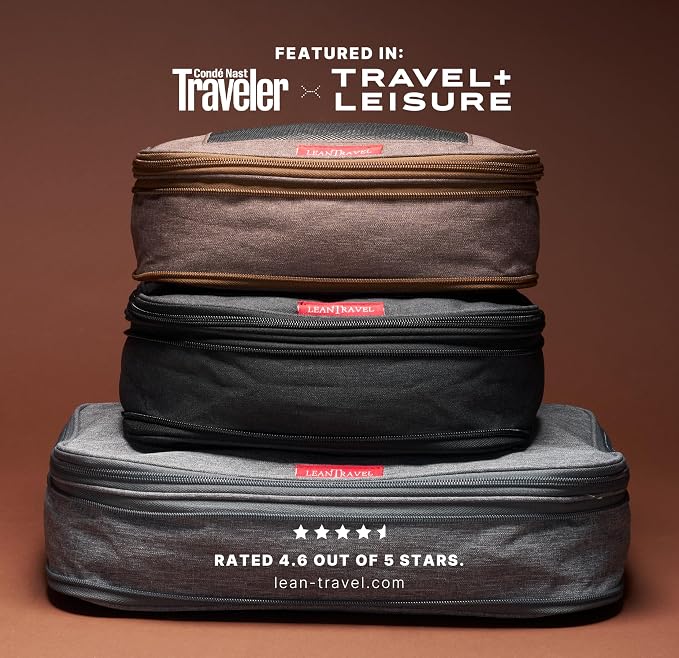 LeanTravel Premium Compression Packing Cubes for Travel - Suitcase Organizer Bags with Double Zipper & Breathable Mesh Panel - Space Saving Carry On Luggage Essentials (1 Small Bag, Grey) - Image 8
