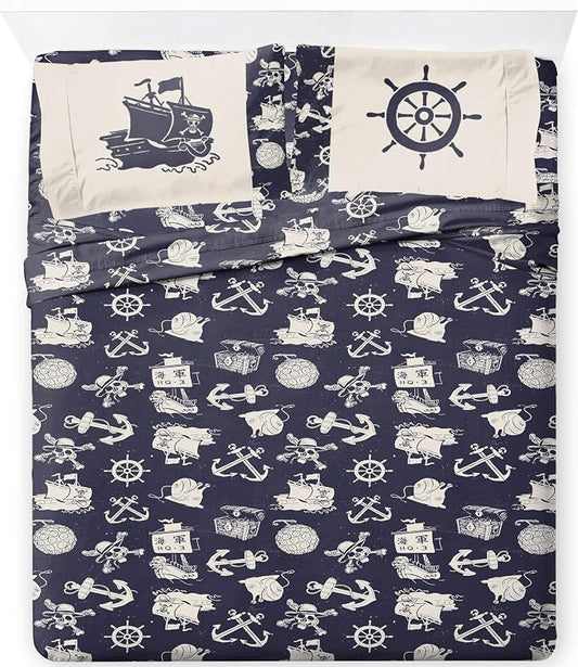 Jay Franco Kids Sheet Set with Fitted, Flat Sheets & Pillow Cover - Ultra-Soft Bedding with Pillowcase for Room Decor, Blue - One Piece, 4 Piece Full by JayFranco