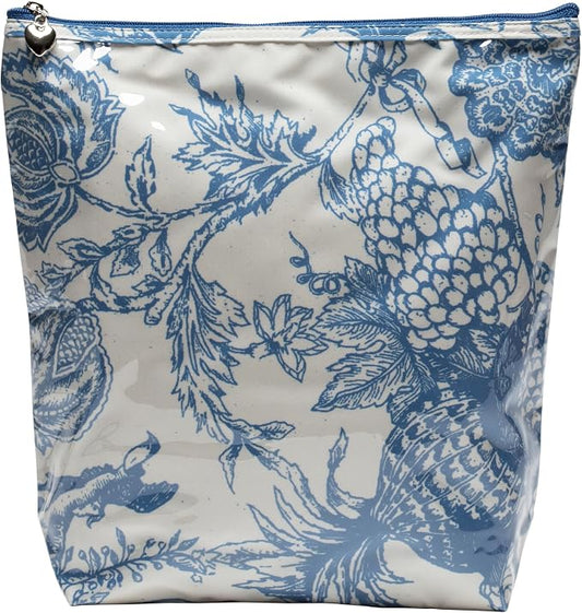 Jacaranda Living Large Makeup Bag – Water-Resistant Cosmetic & Toiletry Organizer with PVC-Lined Interior, Travel Makeup Case, Pineapple Garden by JacarandaLiving