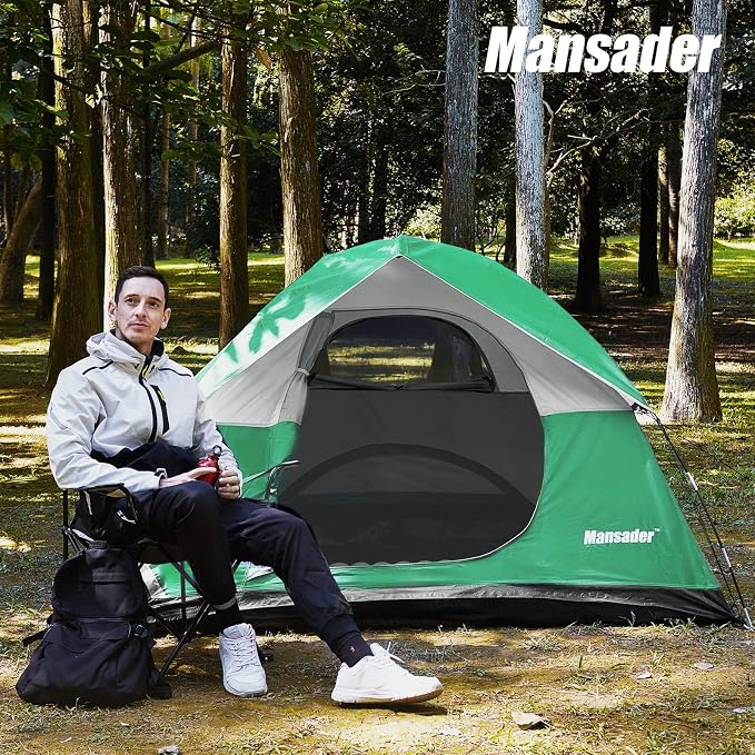 Camping Tent, Waterproof 2/3/4 Person Tents for Camping, Lightweight Easy Set Up Outdoor Hiking Tent Backpacking Tent with Carry Bag, Backpack Tent Suit for Family Beach Hiking Travel - Image 2