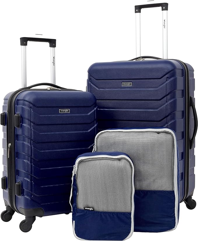 Wrangler 4 Piece Miami Luggage and Packing Cubes Set, Blue by Wrangler%C2%AE