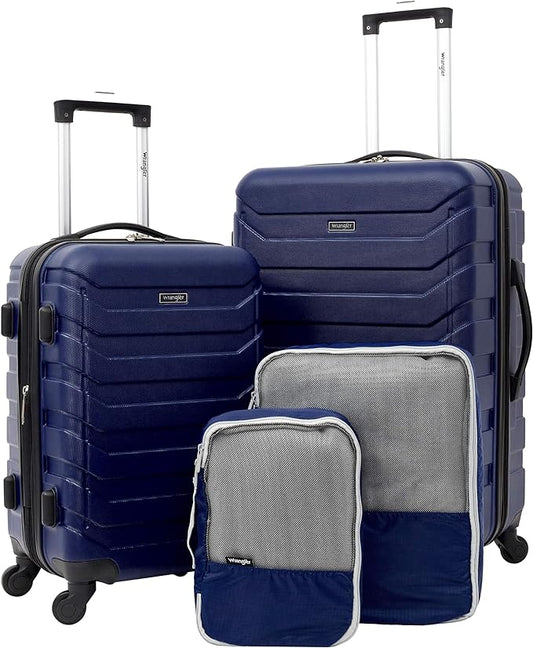 Wrangler 4 Piece Miami Luggage and Packing Cubes Set, Blue by Wrangler%C2%AE