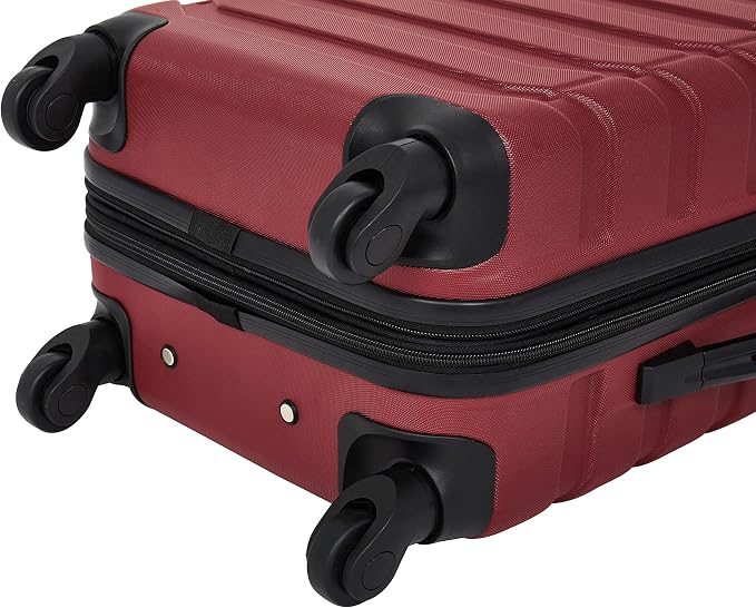 Wrangler 4 Piece Miami Luggage and Packing Cubes Set, Red - Image 6