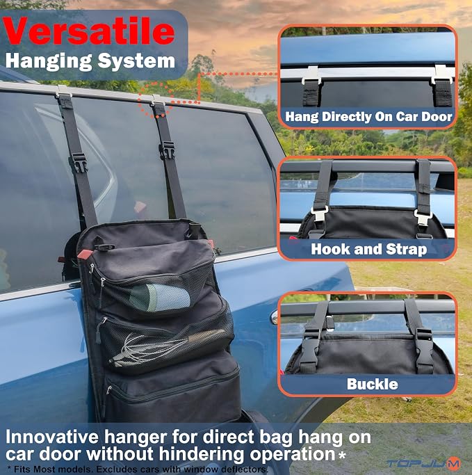 Camp Kitchen Organizer, Cooking Tools Storage Caddy Bag, Multi-Pockets, Paper Towel Holder, Portable Hanging Kitchen Caddy for Camping Utensils, Cookware & BBQ Essentials Bag Only - Image 3