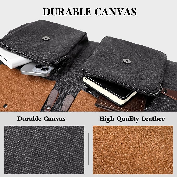 Canvas Garment Bags for Travel, Convertible Carry On Garment Duffel Bag for Men Women, 2 in 1 Suit Bag Hanging Suitcase Business Travel Bag with Shoe Compartment (Grey, L) - Image 6