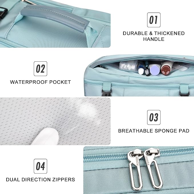 PIJUSHI Travel Backpack for Women, Fits 16" Laptop, Expandable 30L to 35L | Airline Approved Carry-on Luggage with Padded Laptop Compartment, USB Port, Wet Pocket, For Business, Commute - Image 9