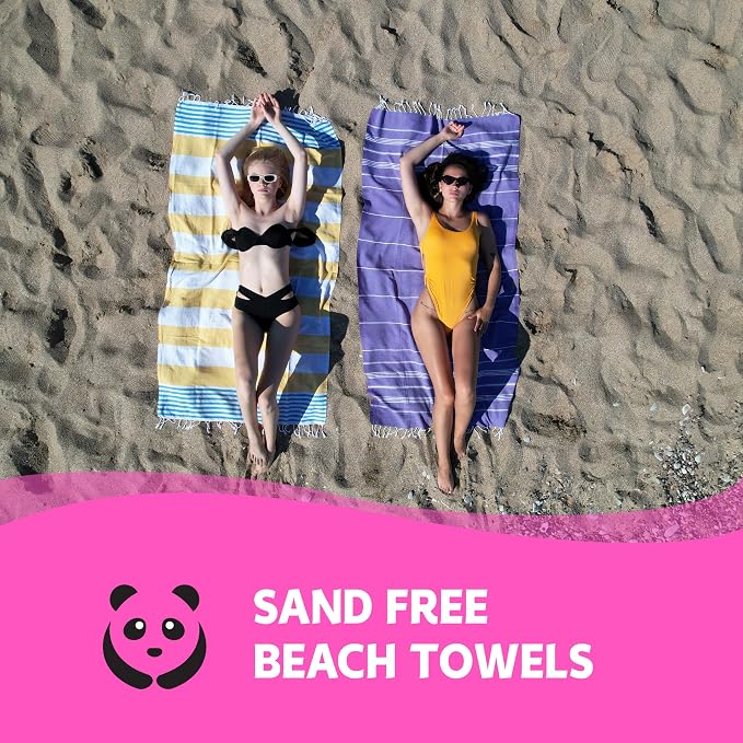 HAVLULAND Turkish Beach Towels, Oversized 40"x72" Turkish Bath Towel, Highly Absorbent Quick Dry Sand Free Beach Towels for Beach Pool Spa Gym Yoga Travel Camping Picnic Blanket - Navy - Image 7