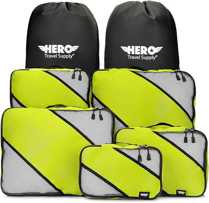HERO Packing Cubes for Travel (Set of 5) Luggage Organizer with 2 Laundry Bags, Versatile Suitcase Organizer for Men & Women – Travel Accessories for Carry On, Airplane, Road Trip by HeroTravelSupply