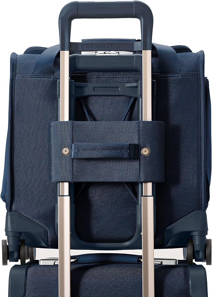Briggs & Riley Cabin Spinner - Carry On Luggage for Travel, Suitcases with Wheels, Softside Rolling Bag for Men & Women, Fits Under Plane Seat, Interlocking Handle - Baseline Collection, Navy - Image 9