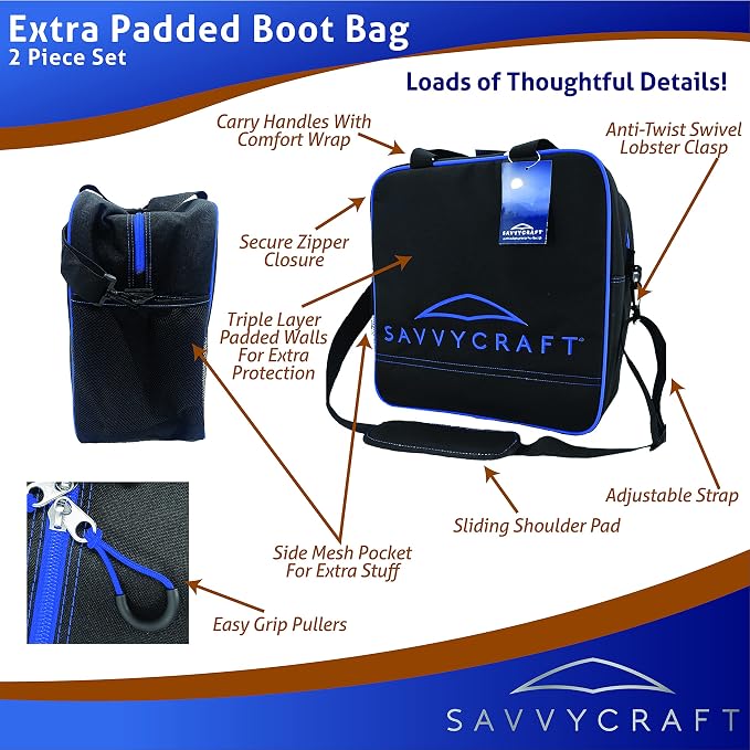 Savvycraft Padded Ski bag and Boot Bag Combo, Thick Padded Ski and Boot Bag 2-Piece Set for Protection and Easy Travel - Image 9