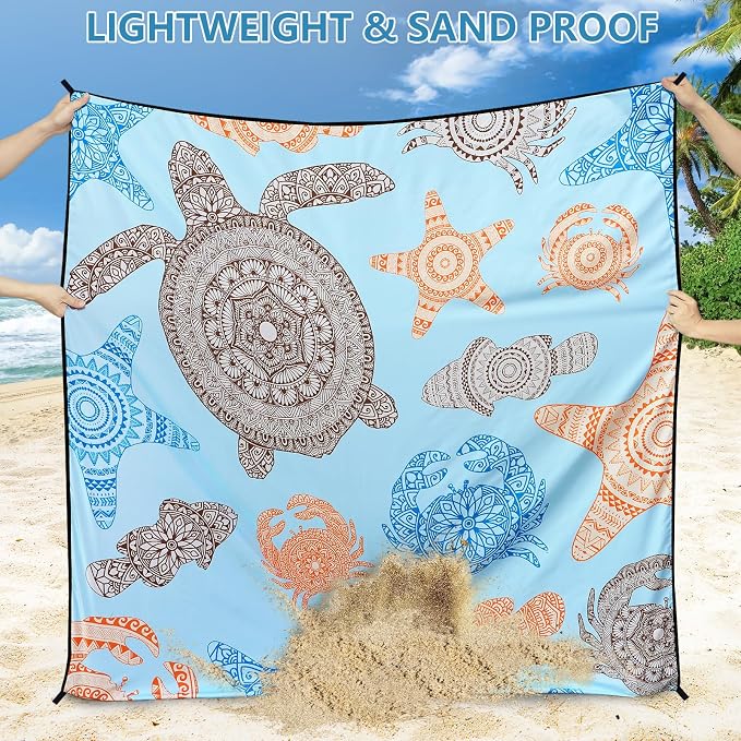 WIWIGO Beach Blanket Waterproof Sandproof Beach Mat 79" X 83"/10'x9'for 2-8 Adults Quick Drying Outdoor Picnic Mat Beach Accessories for Travel, Camping, Hiking - Image 3