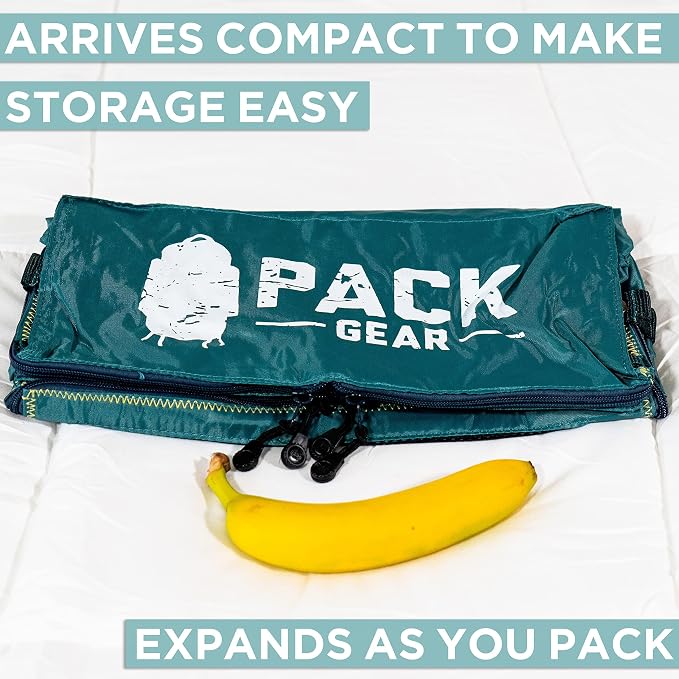 Pack Gear Hanging Suitcase Organizer - Our Large Hanging Luggage Organizer Fits Any Suitcase - Our Packing Cubes For Travel Uses Mesh Windows to Make it Easy to Find your Clothes (Green, L) - Image 8