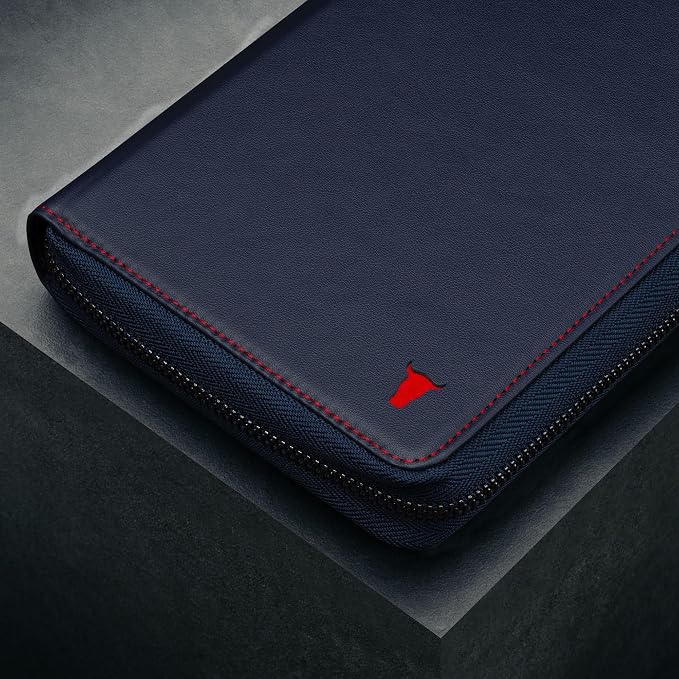 TORRO Premium Leather Family Travel Wallet, RFID Blocking Travel Organizer, Family Passport Holder for 4 Passports, Travel Documents and Cards (Navy Blue) - Image 6