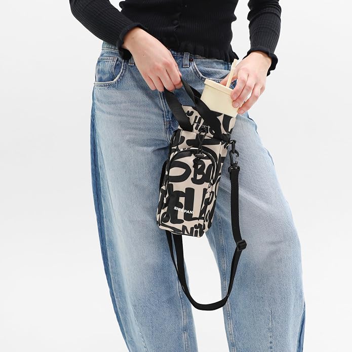 Sherpani Izzie, Water Bottle Crossbody, 32oz Bottle Carrier Bag | Bottle Holder Sling with Phone Pocket, Cross Body Drink Carrier Men Women, RFID Protection for Hiking Camping, Travel Gift - Image 3