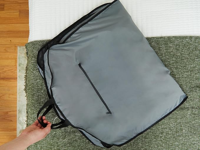 Covermates Deluxe Garment Bag Set for Closet Storage & Travel – Heavy Duty Hanging Suit & Dress Bags with ID Window, Accessory Pockets & Carrying Handles – Premium Wardrobe Protection, Grey - Image 9