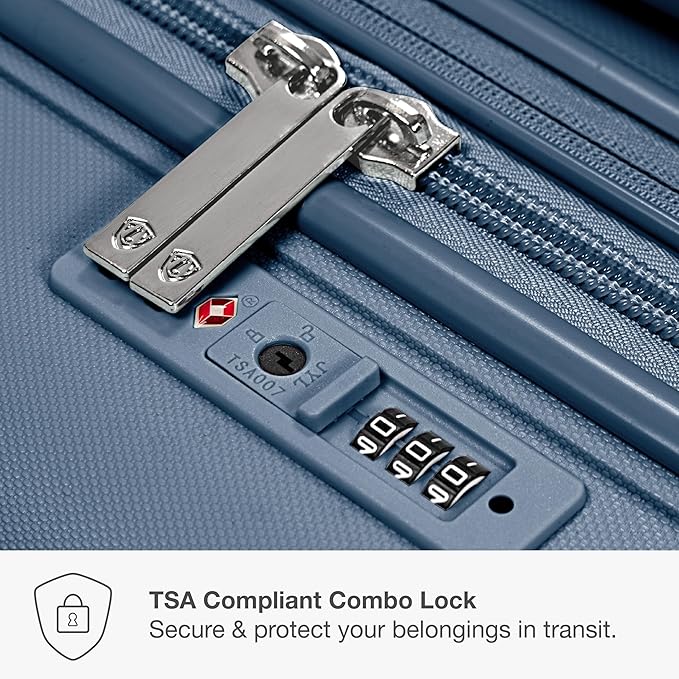 Traveler's Choice Pagosa Hardshell Expandable Luggage with Spinner Wheels, Slate Blue, 3-Piece Set (22/27/30) - Image 6