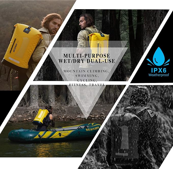 IDRYBAG Waterproof Backpack for Men 20L/30L/40L, Floating Dry Bag Kayak, Dry Backpack Hiking - Image 7