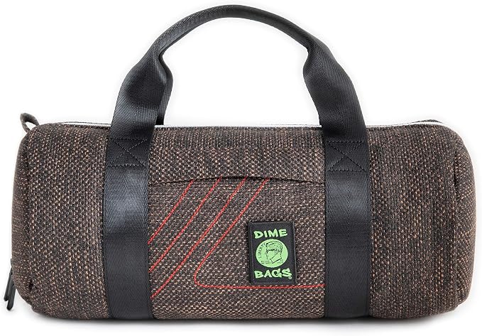 Dime Bags Padded Duffle Tube, Hemp Gear Bag with Heavy Padding for Glass, Electronics, Travel & Storage, With Exterior/Interior Pockets & Durable Handles (Earth, 15 Inch) by DIMEBAGS