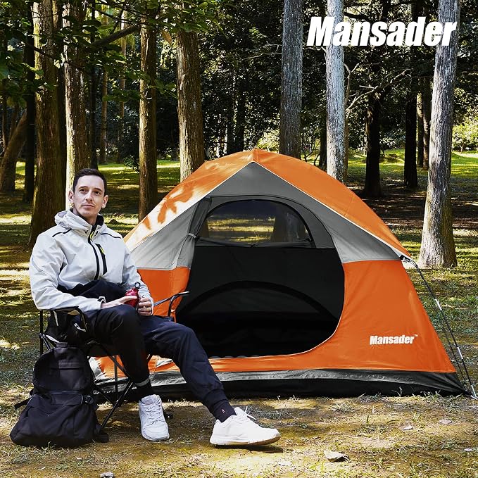 Camping Tent, Waterproof 2/3/4 Person Tents for Camping, Lightweight Easy Set Up Outdoor Hiking Tent Backpacking Tent with Carry Bag, Backpack Tent Suit for Family Beach Hiking Travel - Image 2