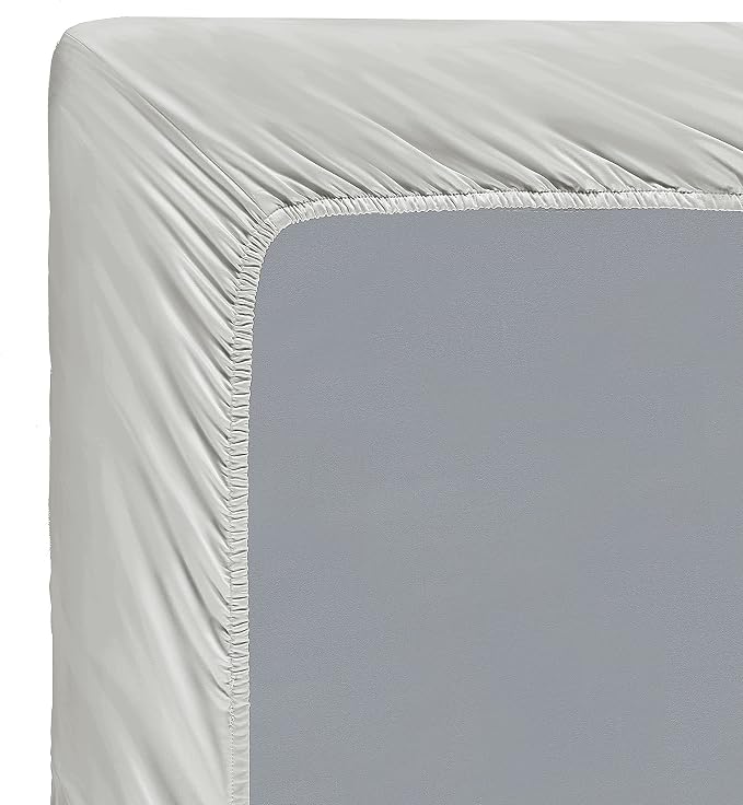 100% Supima Cotton Sheets 600 Thread Count,Bed Sheet Set King Size Sheets 4 Pieces, Soft & Silk Sateen Weave, Fits Mattress Up to 18'',Deep Pocket, Breathable & Fade Resistant(Silver Grey,King - Image 4