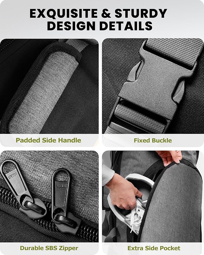 OutdoorMaster Padded Golf Travel Bag with Reinforced Wheels, 900D Heavy Duty Oxford Wear-Resistant and Waterproof Golf Travel Case, Soft-Sided Golf Club Bag, Shoes and Accessories Compartment - Image 7