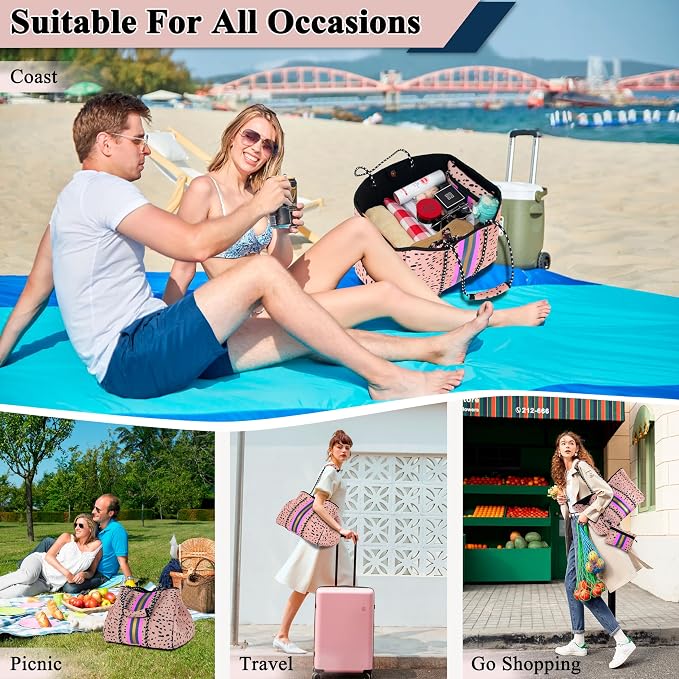 QOGiR Neoprene Multipurpose Beach Bag Tote with Inner Zipper Pocket … … … … - Image 2