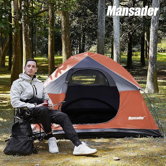 Camping Tent, Waterproof 2/3/4 Person Tents for Camping, Lightweight Easy Set Up Outdoor Hiking Tent Backpacking Tent with Carry Bag, Backpack Tent Suit for Family Beach Hiking Travel - Image 2