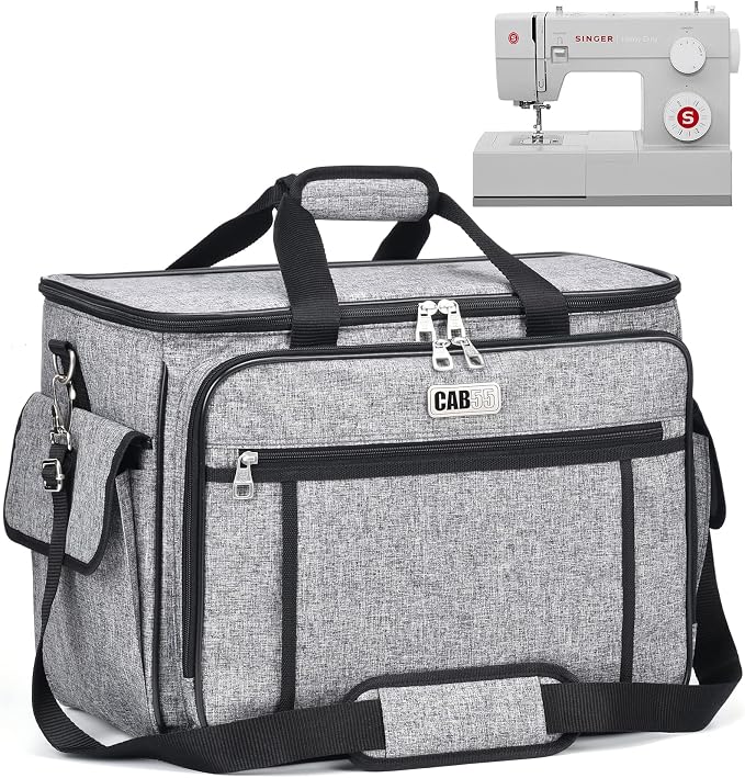 CAB55 Sewing Machine Case - Carrying Bag with Removable Padding, Tote for Machine and Accessories by CAB55