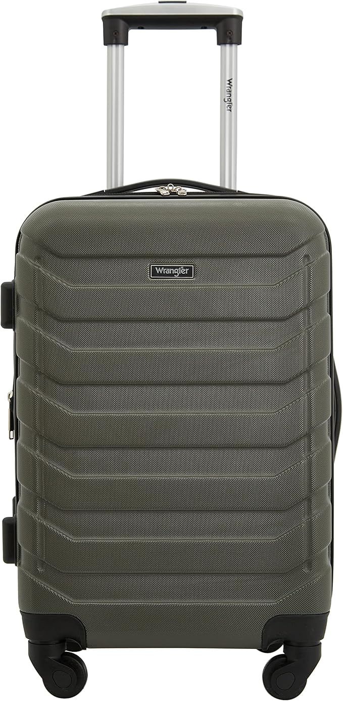 Wrangler 4 Piece Miami Luggage and Packing Cubes Set, Olive Green - Image 2