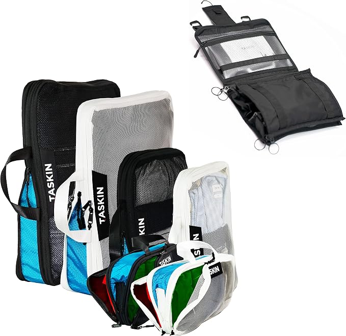 Compression Packing Cubes | Separate Clean & Dirty Compartments w/Flexible Separator + by Taskin