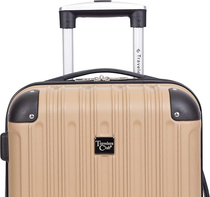 Travelers Club Midtown Hardside 4-Piece Luggage Travel Set, Tan - Image 6