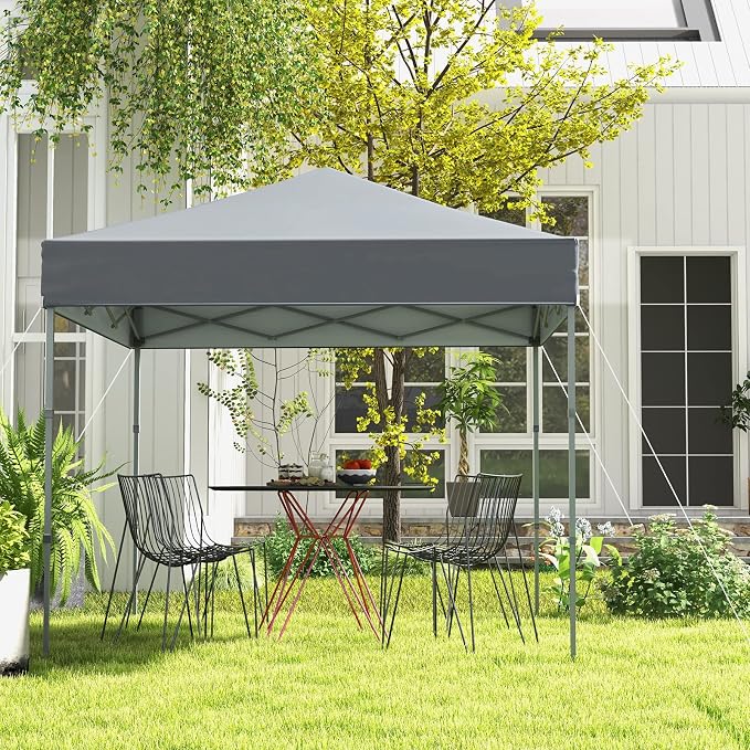 6.6 x 6.6 Ft Pop Up Canopy, 1 Person Instant Setup Canopy Tent with Push Center Lock, 8 Stakes, 4 Ropes & Carrying Bag, Portable Easy Up Gazebo Shelter for Outdoor Camp, Beach, Patio & Party - Image 8