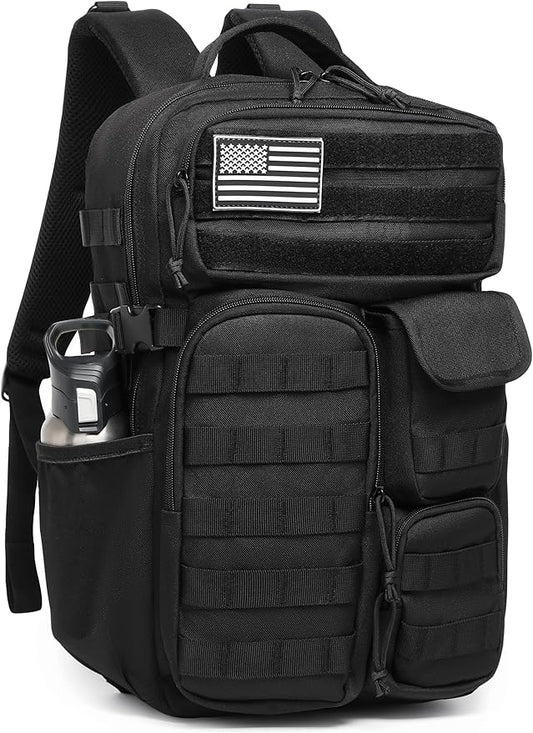 Wotony Tactical Backpack - Military waterproof backpack with multiple pockets and tactical gear for the outdoors (Black, 30L) by Wotony