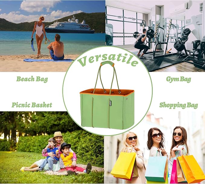 QOGiR Neoprene Multipurpose Beach Bag Tote with Inner Zipper Pocket … … … … - Image 8
