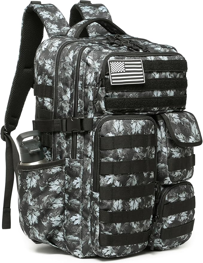 Wotony Tactical Backpack - Military waterproof backpack with multiple pockets and tactical gear for the outdoors (Gray Maple Leaf, 35L) by Wotony