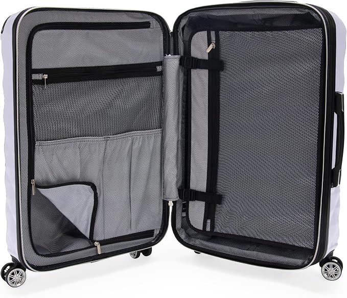 Kenneth Cole REACTION Diamond Tower Collection Lightweight Hardside Expandable 8-Wheel Spinner Travel Luggage, Lavender, 28-Inch Checked - Image 4