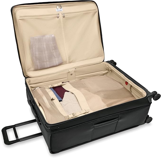 Briggs & Riley 31" Extra Large Expandable Spinner - Checked Luggage for Travel, Suitcases with Wheels, Softside Rolling Bag for Men & Women, Self-Repairing Zipper - Baseline Collection, Black - Image 12