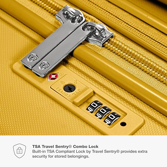 Traveler's Choice Pagosa Hardshell Expandable Luggage with Spinner Wheels, Yellow, 2-Piece Set (22/27) - Image 5