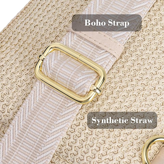 INICAT Straw Crossbody Bags Beach Gifts Small Sling Bag Summer Vacation Essentials Hawaiian Accessories Rattan Purses Women
