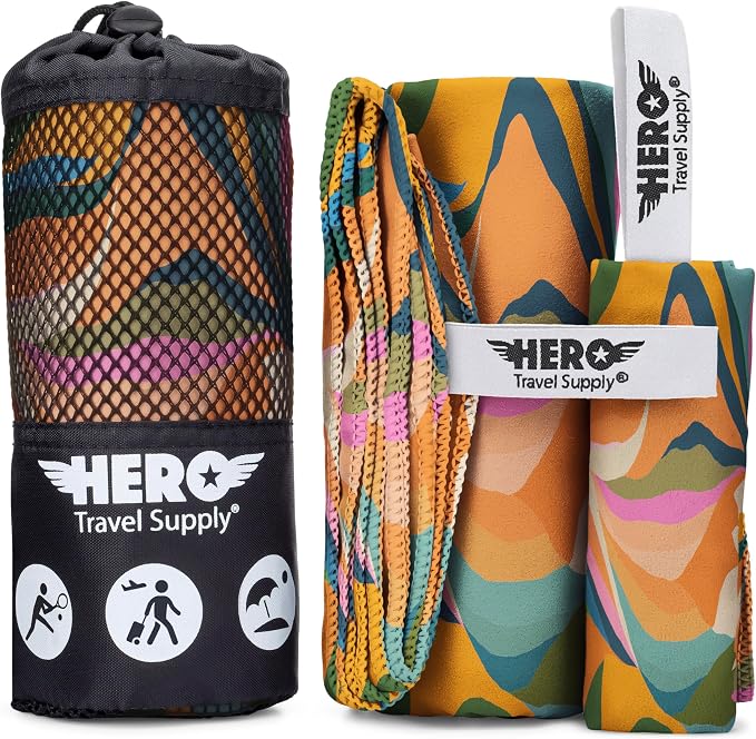 Hero Microfiber Towel, Camping, Beach, Gym, Includes Bonus Washcloth (Island Breeze, 24" x 48") by HeroTravelSupply