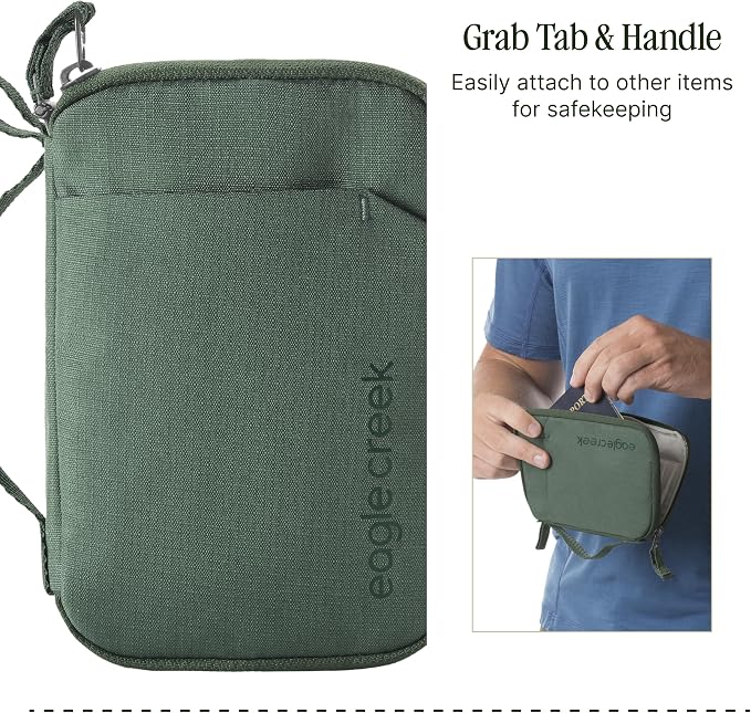 Eagle Creek Stash RFID Passport Wallet – Slim Travel Organizer with RFID Blocking – Secure Storage for Passport, Cards & Cash – Lightweight & Water-Resistant – Unisex – Grass Green - Image 5