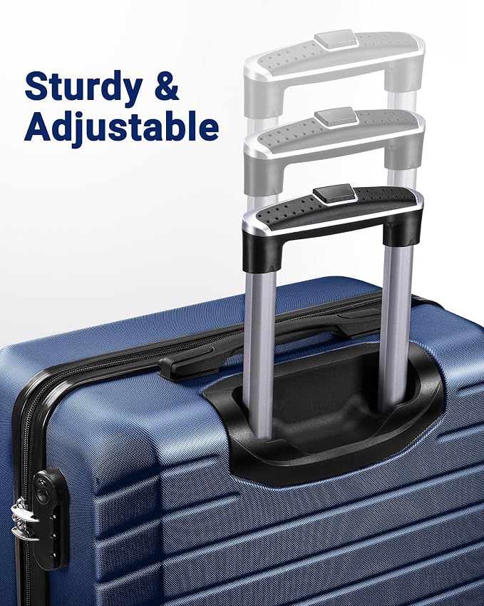Suitour 11 Piece Travel Luggage Sets(32/28/24/20″), 4 Piece Hardshell Suitcase with Wheels, 20inch Carry on Luggage, 24inch 28inch 32inch Checked Luggage(Navy Blue) - Image 2