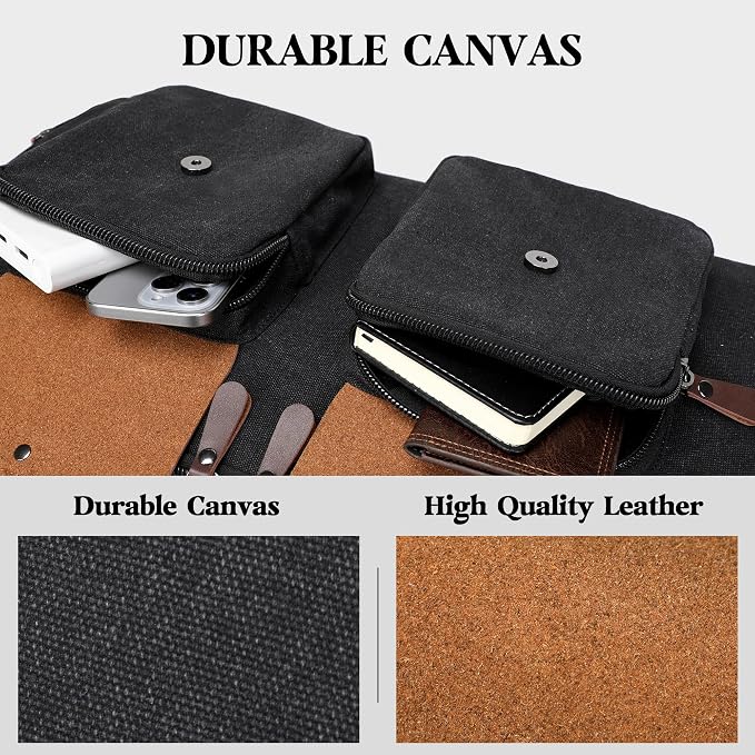 Canvas Garment Bags for Travel, Convertible Carry On Garment Duffel Bag for Men Women, 2 in 1 Suit Bag Hanging Suitcase Business Travel Bag with Shoe Compartment (Black, XL) - Image 6