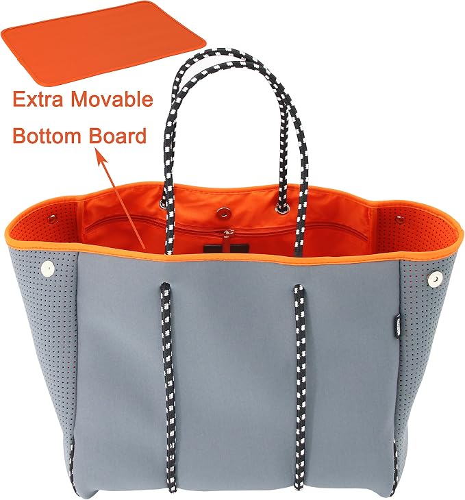 QOGiR Neoprene Multipurpose Beach Bag Tote with Inner Zipper Pocket … … … … - Image 3