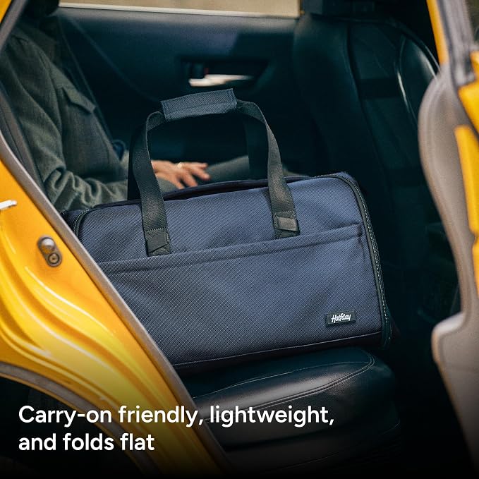 Halfday Convertible 2-in-1 Premium Garment Duffel Weekender Bag 45L: Wrinkle-Free Travel (Hanging Suit Compartment, Shoe Pockets, Trolley Sleeve), Balistic Nylon Carry-on, Palm - Image 7