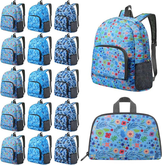 LEIFIDE 15 Pcs Backpack in Bulk 17 Inch Lightweight Foldable Student School Outdoor Travel Book Bag Assorted Colors by LEIFIDE