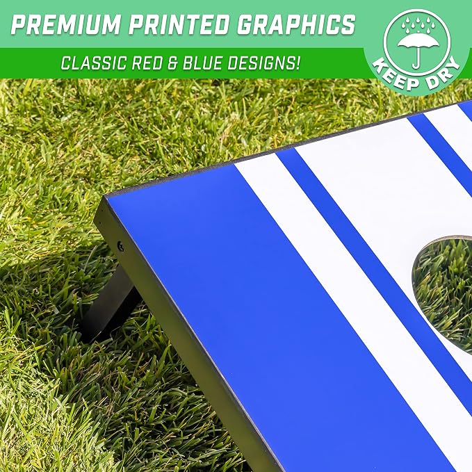 GoSports Portable Cornhole Sets, 8 Styles – Choose 4 x 2 ft or 3 x 2 ft - Boards Include 8 Bean Bags, Travel Case, and Game Rules - Image 3